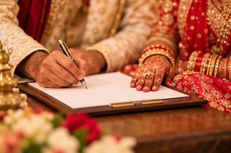 Marriage certificate display